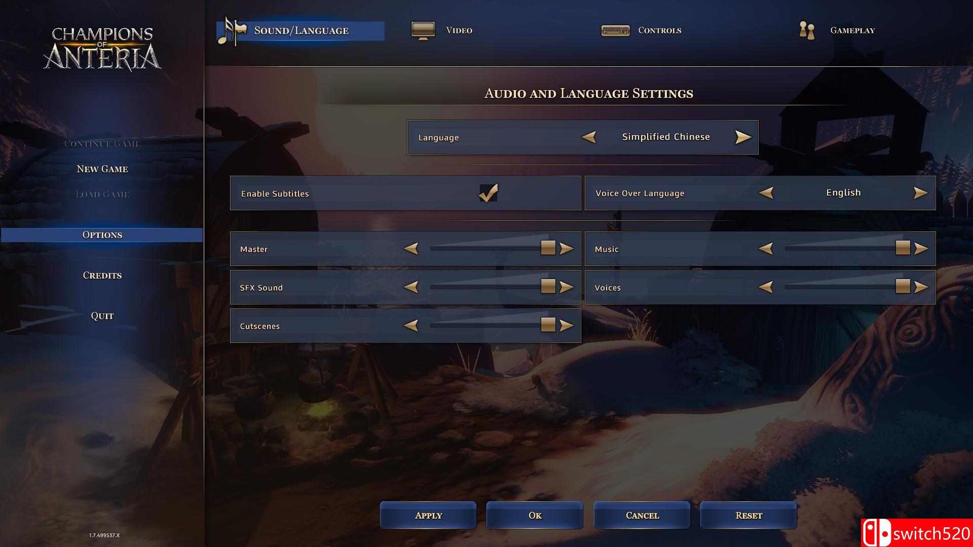 语言设置示意图