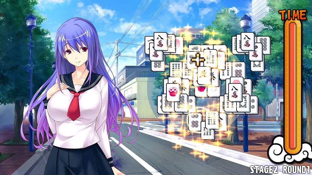 美少女麻将接龙 - 蓝 Pretty Girls Mahjong Solitaire - Blue 中文_1