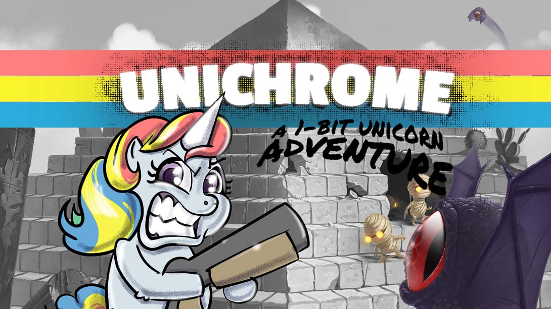 【美版】单色世界：1-bit 独角兽冒险 Unichrome: A 1-Bit Unicorn Adventure 英语_0
