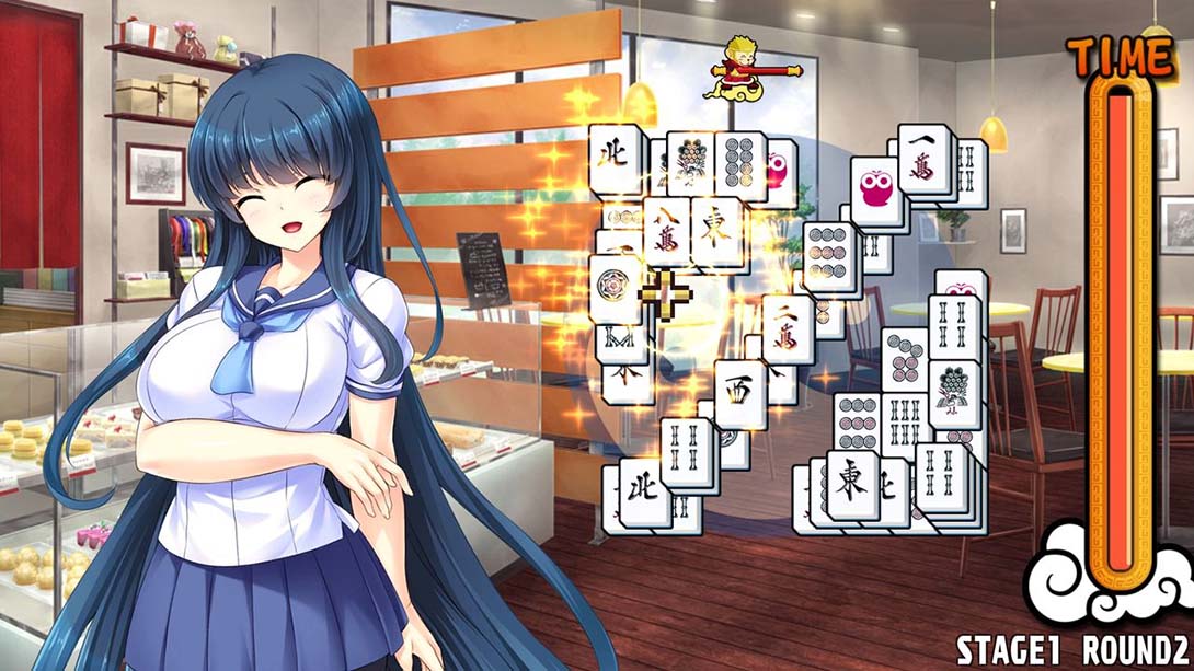 美少女麻将接龙 - 蓝 Pretty Girls Mahjong Solitaire - Blue 中文_4