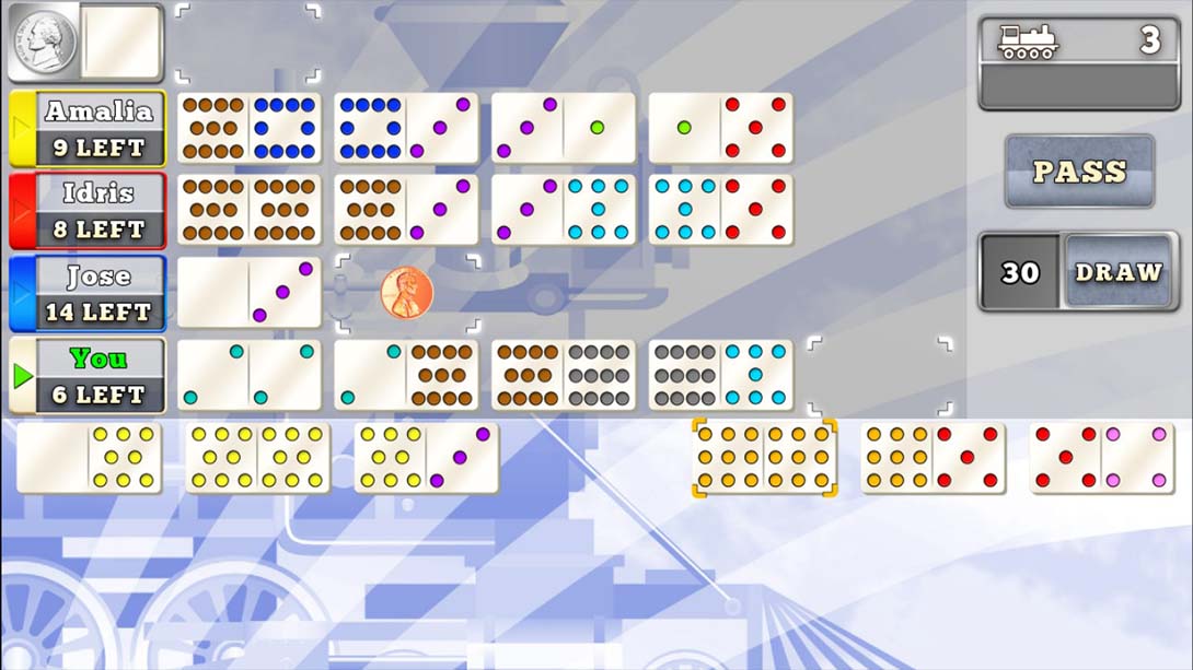 墨西哥货车多米诺骨金牌 Mexican Train Dominoes Gold 英语_3