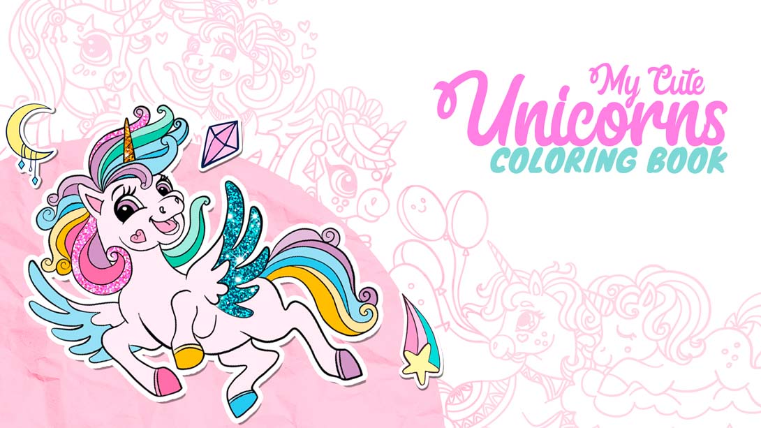 【美版】我可爱的独角兽涂色书 My Cute Unicorns - Coloring Book 中文_0