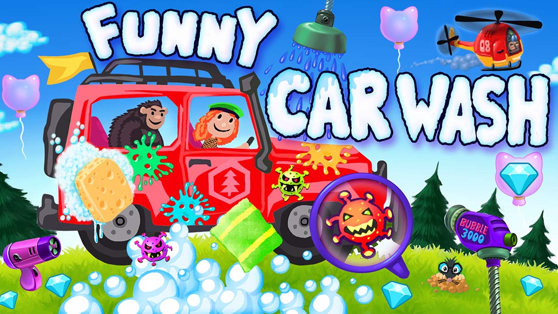 【美版】有趣的洗车 - 儿童和幼儿的卡车和汽车游戏车库Funny Car Wash - Trucks & Cars Game Garage for Kids & 中文_0