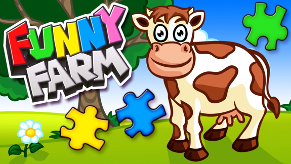 儿童和幼儿的有趣农场动物拼图游戏 Funny Farm Animal Jigsaw Puzzle Game for Kids and Toddlers_0